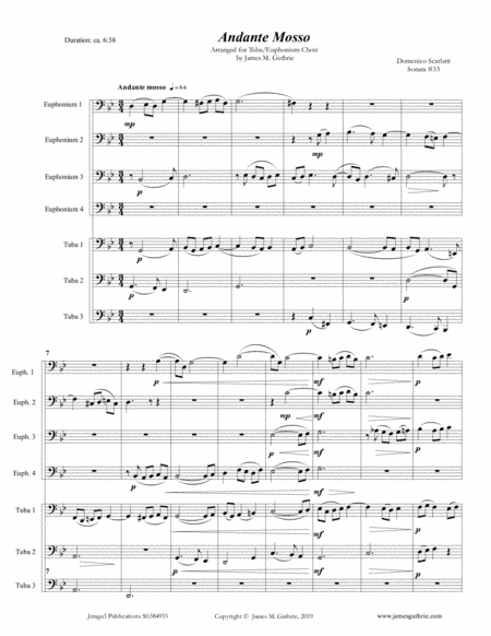 Scarlatti: Andante mosso for Tuba Choir (arr. James M. Guthrie)