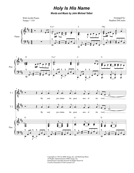 Holy Is His Name (arr. Stephen DeCesare)