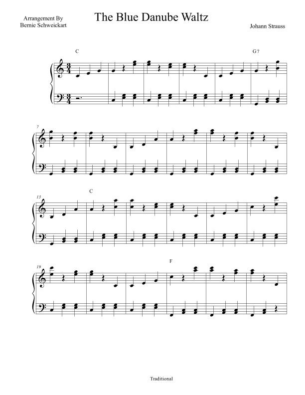 The Blue Danube Waltz (arr. Bernie Schweickart)