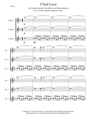 I Feel Love - Score Only (arr. Barbara Anderson-Jones)
