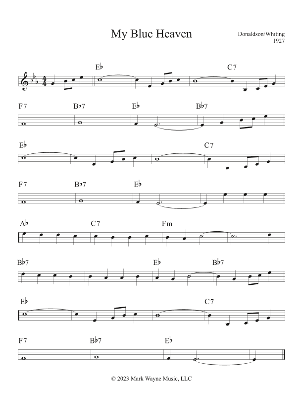 My Blue Heaven (arr. Mark W. Huxhold)