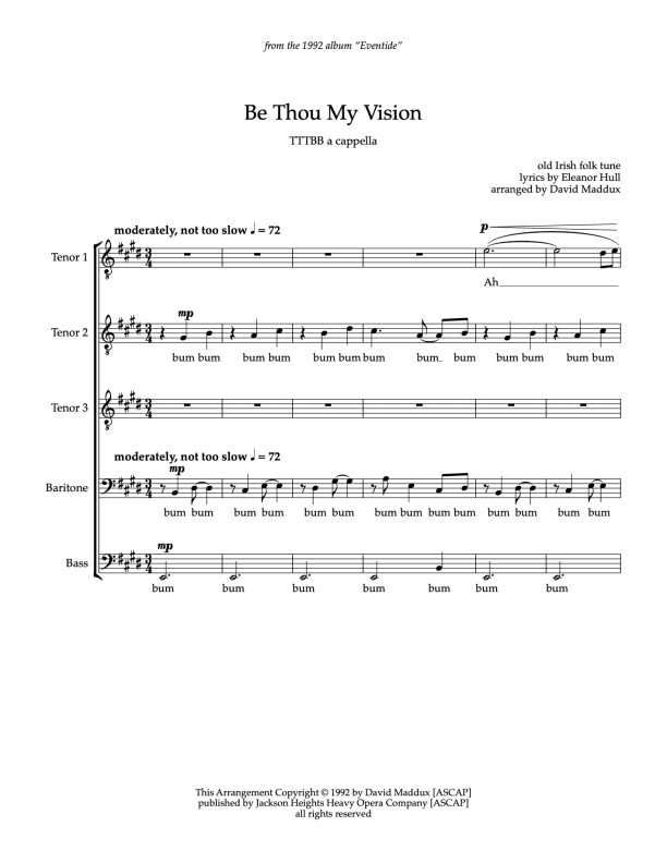 Be Thou My Vision (from "Eventide") (arr. David Maddux)