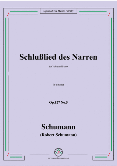 Schumann-Schlußlied des Narren Op.127 No.5,in c minor (arr. MSM)