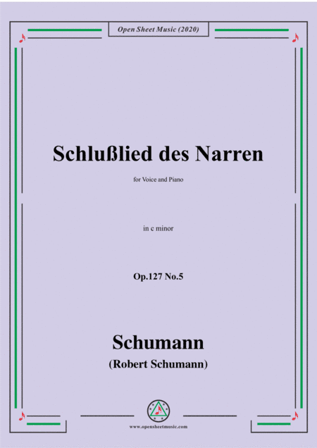 Schumann-Schlußlied des Narren Op.127 No.5,in c minor (arr. MSM)