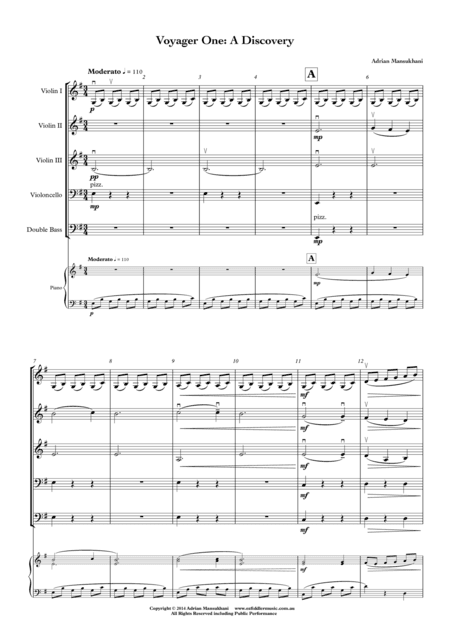 Voyager One: A Discovery, for String Orchestra, by Adrian Mansukhani