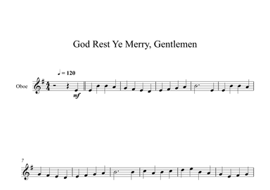 God Rest Ye Merry, Gentlemen (Oboe) (arr. Digital Book Music)