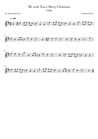 We wish you a Merry Christmas for Violin (arr. Marival Moreira)