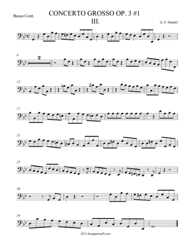 Concerto Grosso Op. 3 #1 Movement 3 (arr. theupperstaff.com)