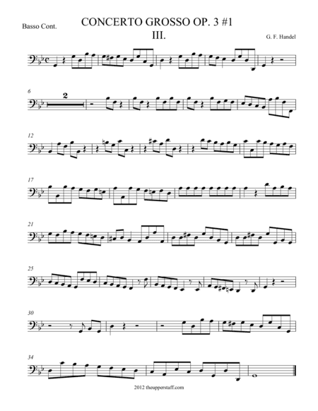 Concerto Grosso Op. 3 #1 Movement 3 (arr. theupperstaff.com)
