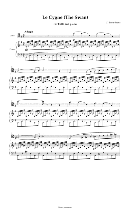 The swan for cello and piano (arr. MPS)
