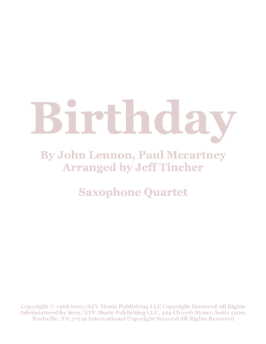 Birthday (arr. Jeff Tincher)