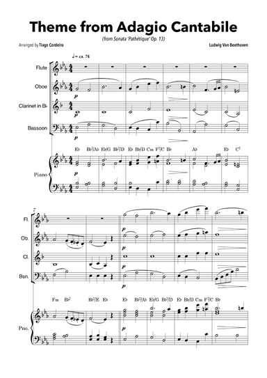 Theme From Adagio Cantabile (from Sonata 'Pathétique' Op.13) (arr. Tiago Cordeiro)
