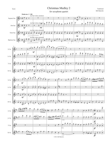 Christmas Medley 2 for saxophone quartet (arr. Bill Malcolm)