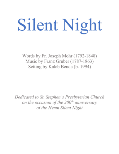 Silent Night (arr. Kaleb Benda)
