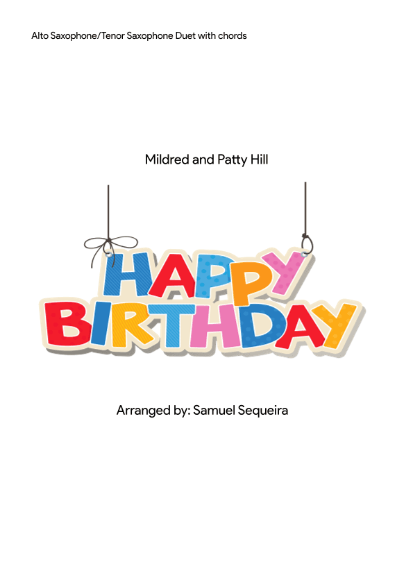 Happy Birthday - Alto Saxophone/Tenor Saxophone Duet (arr. Samuel Sequeira)