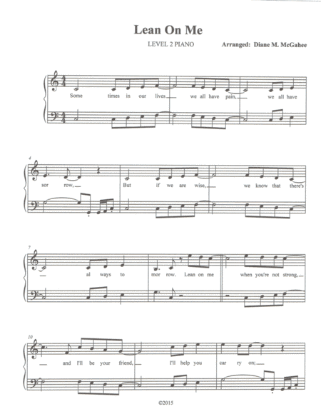 Lean On Me (arr. Diane M. McGahee)