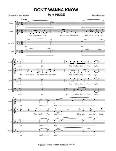 Don't Wanna Know (arr. Joe Malach)