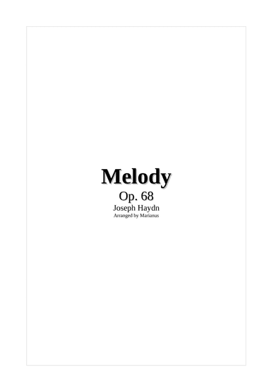 Melody - Op. 68 (arr. Marianus)