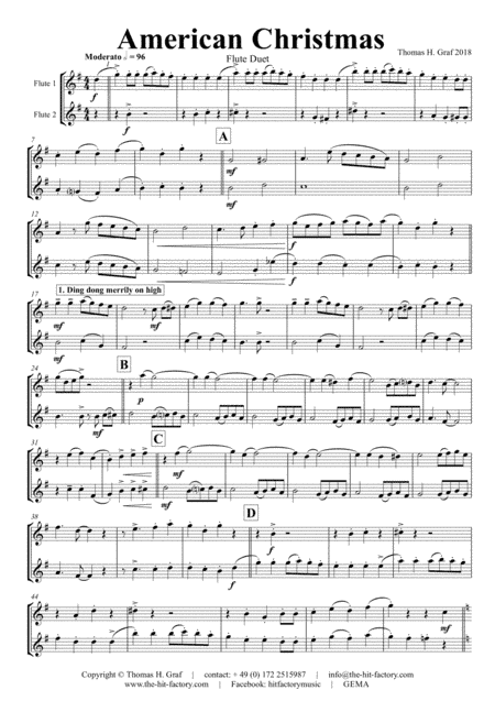American Christmas - Mash up Rondo of best Christmas Songs - Flute Duet (arr. Thomas H. Graf)