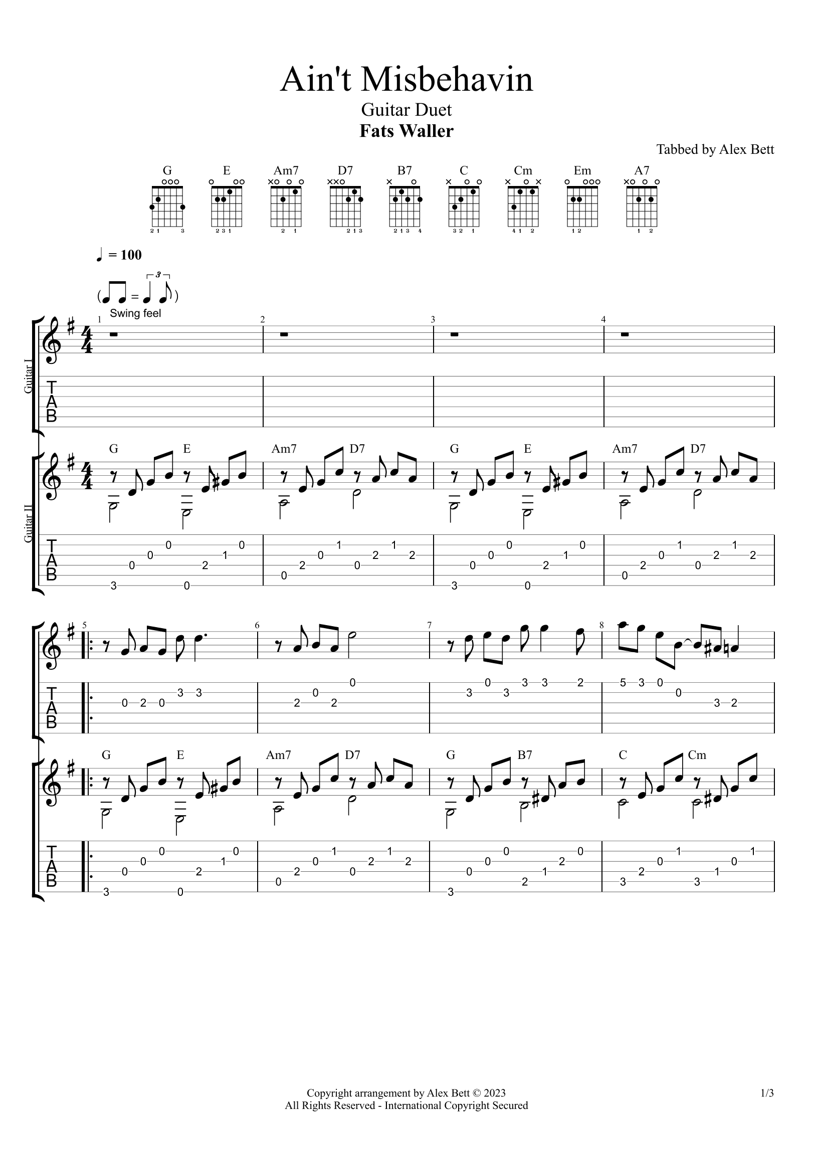 Ain't Misbehavin' (arr. Alex Bett)