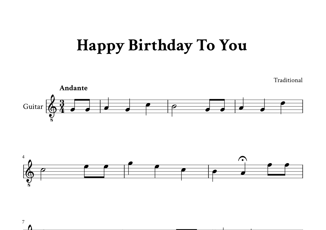 Happy Birthday To You - For Classical Guitar (C Major) (arr. Yuri Noronha)