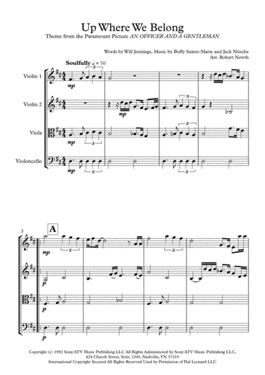 Up Where We Belong  from the Paramount Picture AN OFFICER AND A GENTLEMAN (arr. Robert Newth)