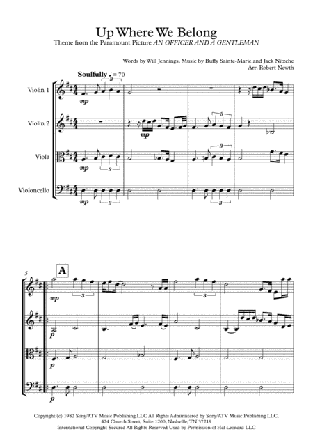 Up Where We Belong  from the Paramount Picture AN OFFICER AND A GENTLEMAN (arr. Robert Newth)