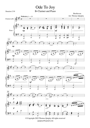 Ode To Joy (arr. Thomas Quigley)