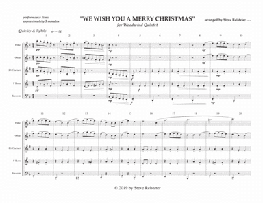 "We Wish You A Merry Christmas" for Woodwind Quintet (arr. Reisteter) (arr. Steve Reisteter)