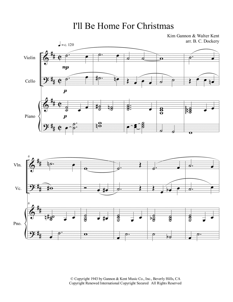 I'll Be Home For Christmas (arr. B. C. Dockery)