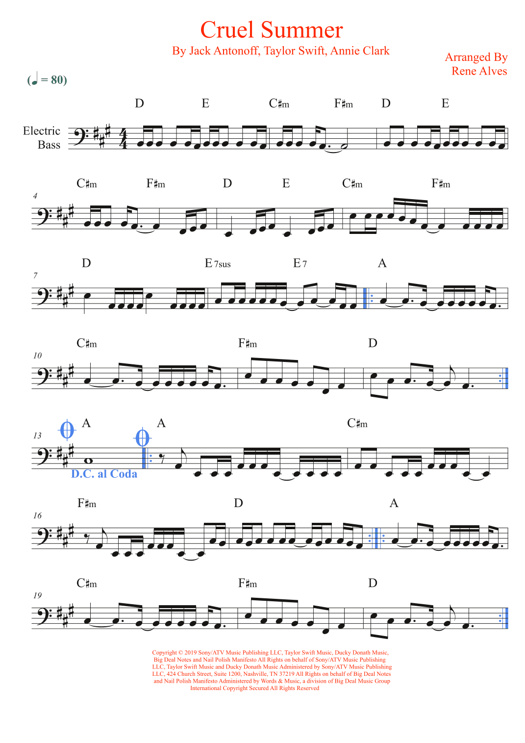 Cruel Summer (arr. Rene Alves)