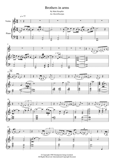 Brothers In Arms (arr. David Kocijan)