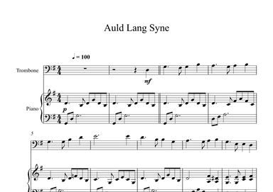 Auld Lang Syne (Trombone + Piano) (arr. Digital Book Music)