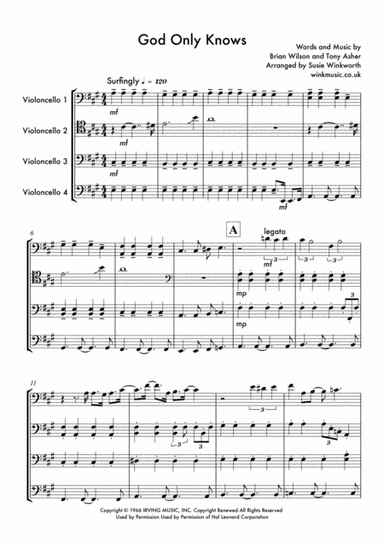 God Only Knows (arr. Susie Winkworth winkmusic.co.uk)