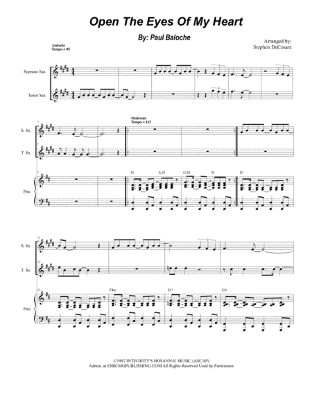 Open The Eyes Of My Heart (arr. Stephen DeCesare)