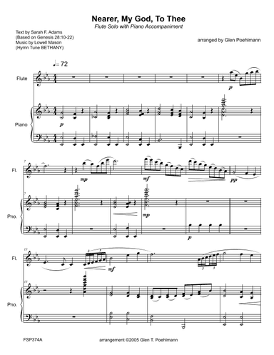 NEARER MY GOD TO THEE - FLUTE SOLO with Piano Accompaniment (arr. Glen Poehlmann)