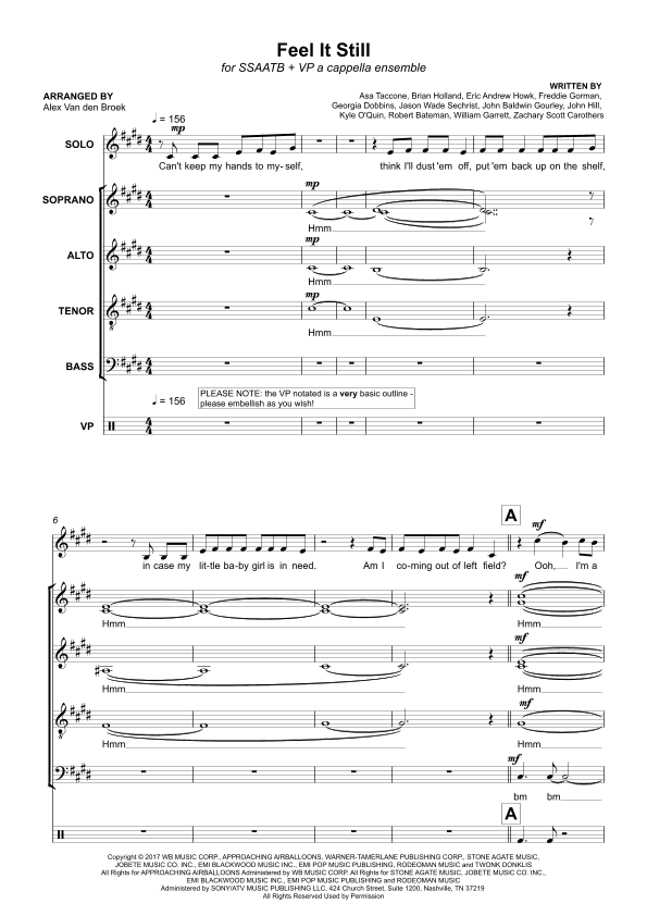 Feel It Still (arr. Alex Van den Broek)