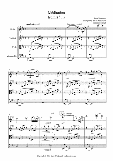 Meditation from Thais (arr. Susie Winkworth winkmusic.co.uk)