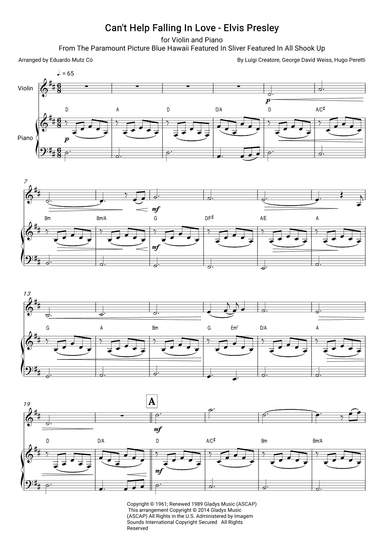Can't Help Falling In Love (arr. Eduardo Mutz Có)