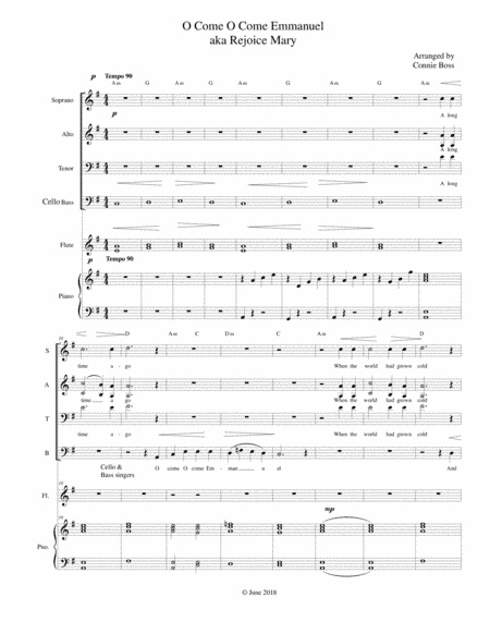 O Come O Come Emmanuel aka Rejoice Mary (arr. Connie Boss)