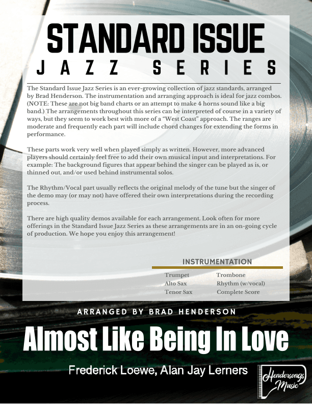 Almost Like Being In Love (arr. Brad Henderson)