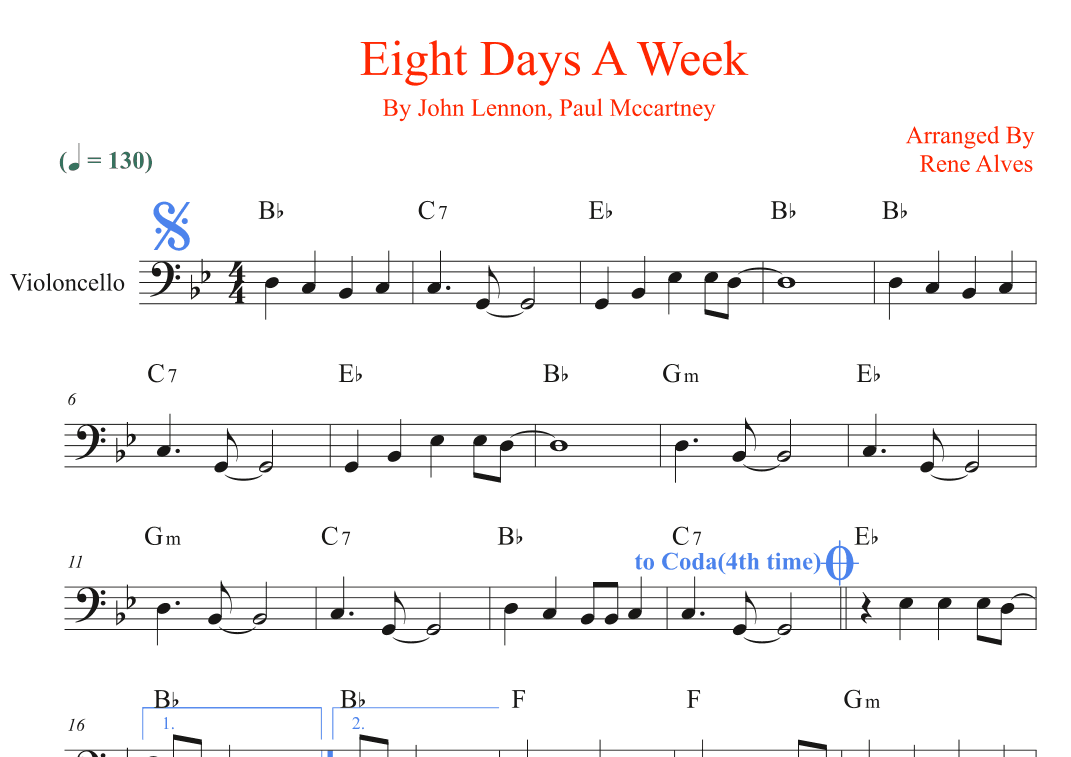 Eight Days A Week (arr. Rene Alves)