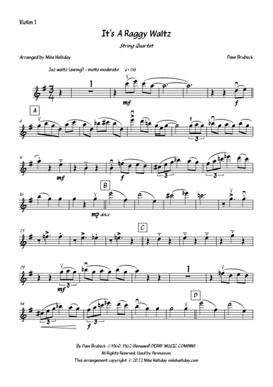It's A Raggy Waltz (arr. Mike Halliday)