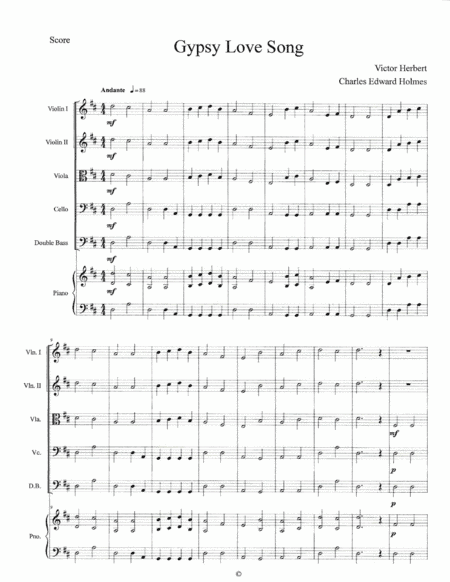 Gypsy Love Song--String Orchestra Set (arr. Charles Edward Holmes)