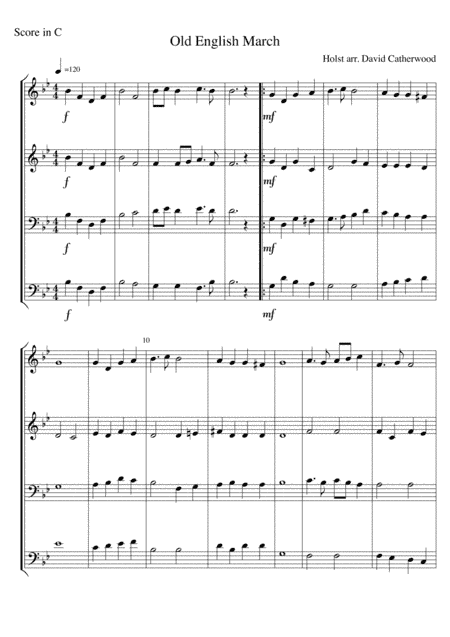 Old English March by Holst arranged for Flexible ensemble by David Catherwood (arr. David Catherwood)