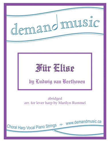Fur Elise - for solo lever harp (la harpe celtique) (arr. Marilyn Rummel)