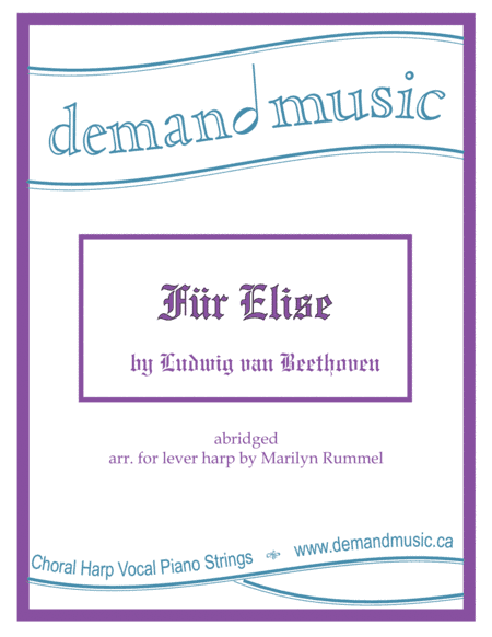 Fur Elise - for solo lever harp (la harpe celtique) (arr. Marilyn Rummel)