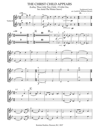 THE CHRIST CHILD APPEARS FOR STRING ORCHESTRA (arr. Garth M. Williams (Socan))
