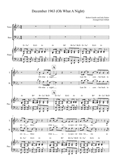 December 1963 (oh, What A Night) (arr. Sam Gilliatt)