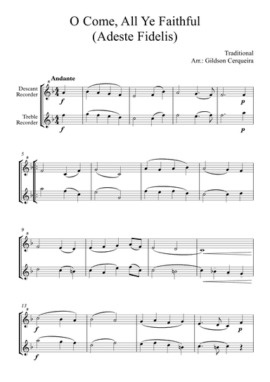 O Come, All Ye Faithful (Adeste Fidelis) (arr. Gildson Cerqueira)